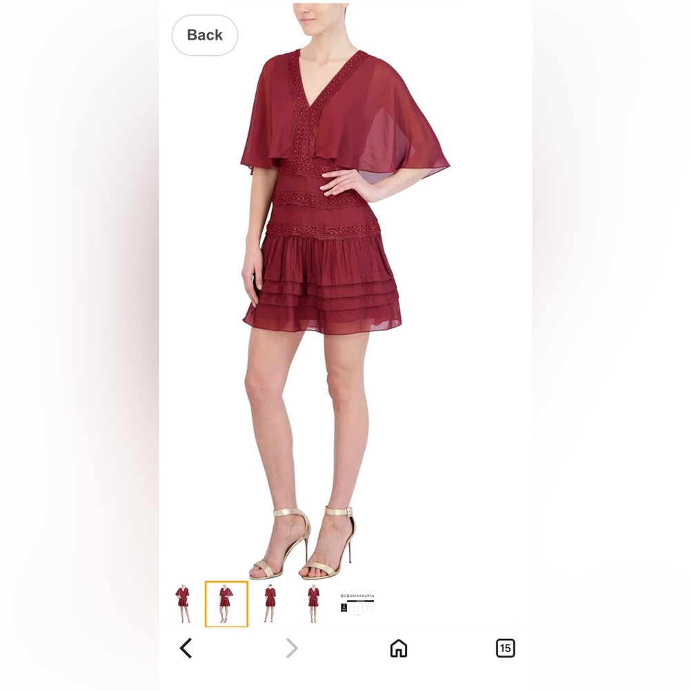 BCBGMaxAzria Deep Red Mini Dress
Color- Cabernet
